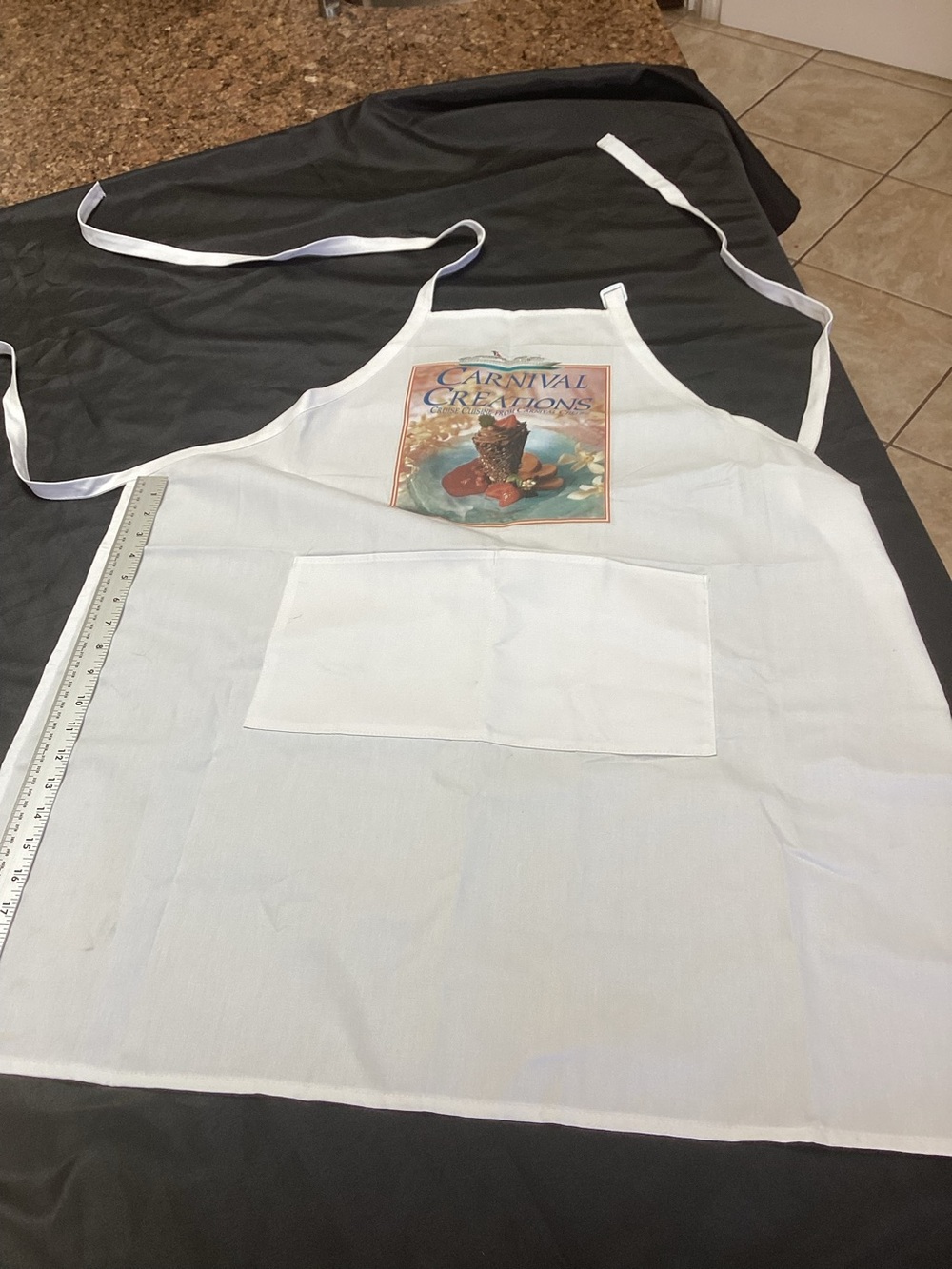 Carnival Cruise Line,Carnival Creation,White Kitchen Apron Size Adult Pocket